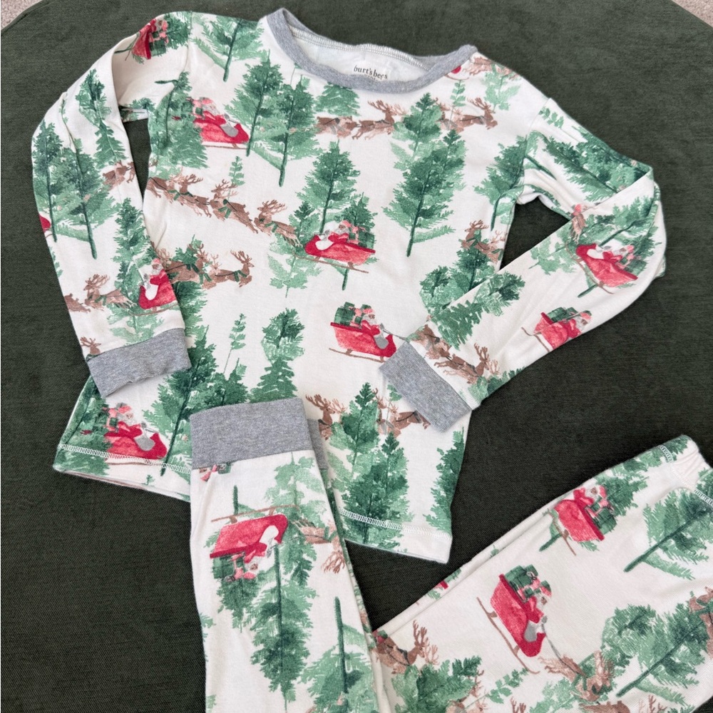 Burt’s Bees Holiday Kids Present Delivery Pajamas with Santa - 6Y